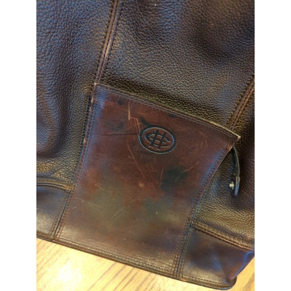 Vintage Cole Haan Backpack Dark Brown Pebbled Leather Bag - Picture 2 of 14